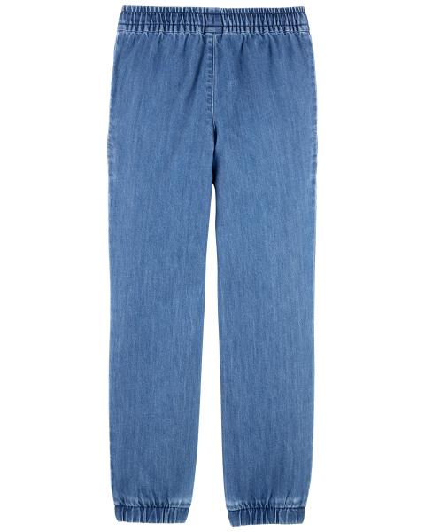 Oshkosh Kid Knit-Like Denim Drawstring Joggers