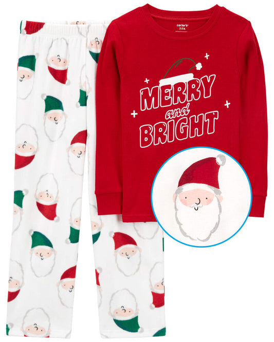 Carter's Kid 2-Piece Santa Fleece & Cotton Pajamas