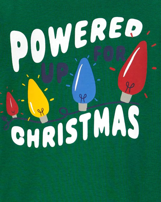 Carter's Kid 2-Piece Christmas Lights Cotton & Velboa Pajamas