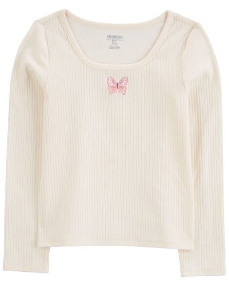 Oshkosh Kid Embroidered Ribbed Knit Top