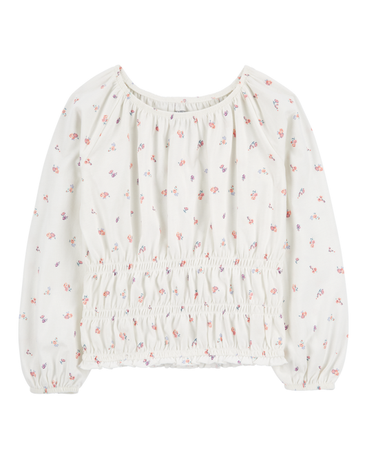 Oshkosh Kid Floral Print Smocked Top