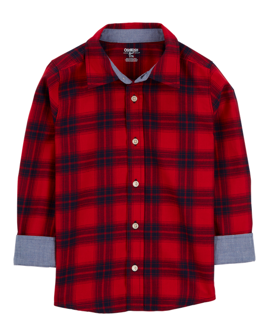 Oshkosh Kid Plaid Button-Front Shirt