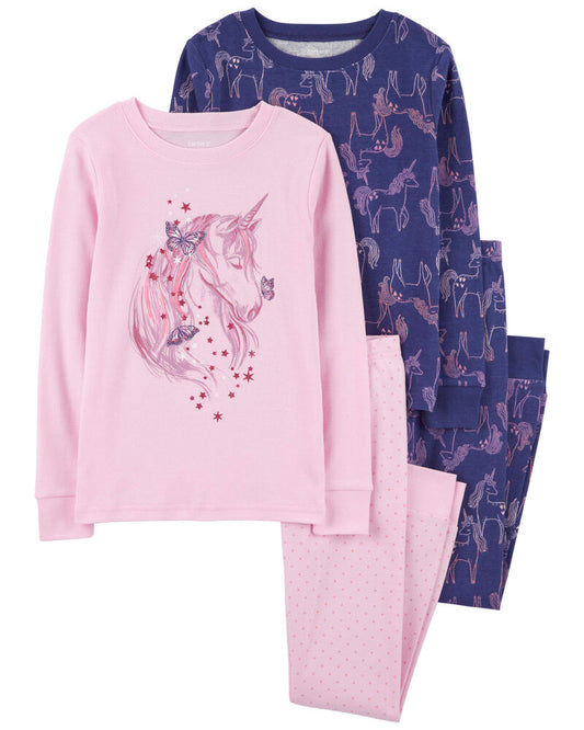 Carter's Kid 4-Piece Unicorn 100% Snug Fit Cotton Pyjamas