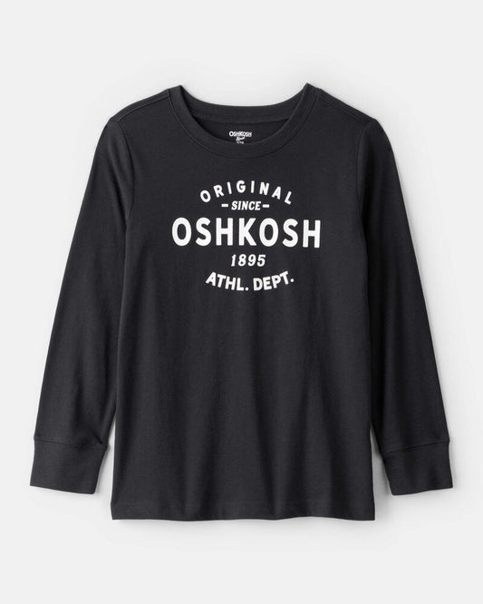 Oshkosh Boys Jersey OshKosh Logo Long-Sleeve Shirt - Black