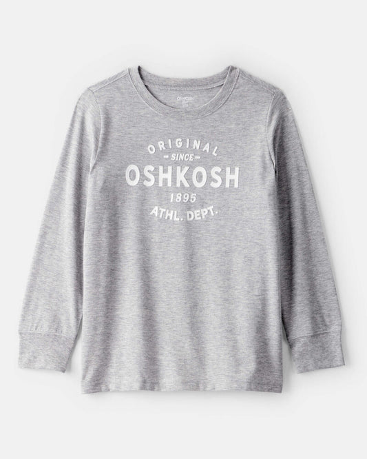 Oshkosh Kid Jersey OshKosh Logo Long-Sleeve Shirt - Grey