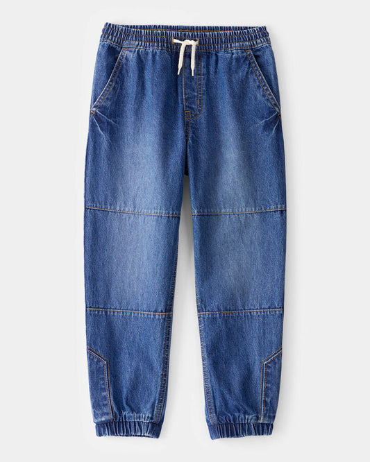 Oshkosh Kid Tapered Iconic Denim Drawstring Joggers - Medium Wash