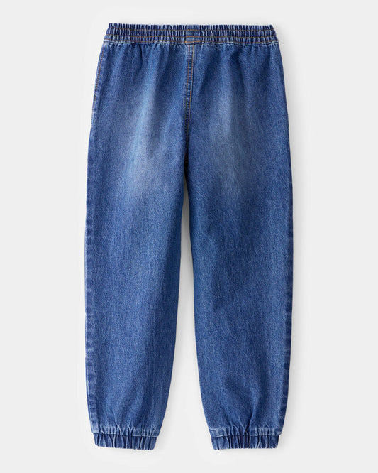 Oshkosh Kid Tapered Iconic Denim Drawstring Joggers - Medium Wash