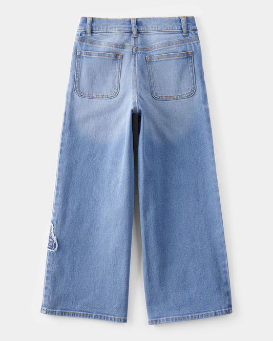 Oshkosh Kid Baggy Butterfly Embroidered Jeans - Ozone Wash