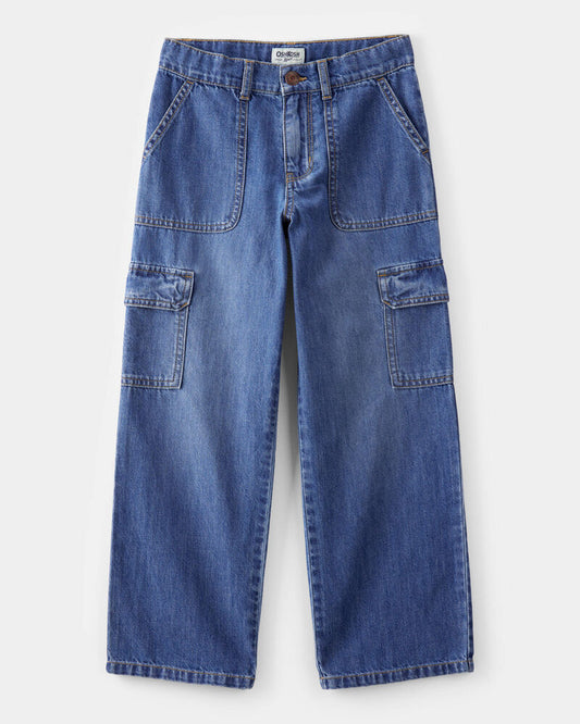 Oshkosh Kid Cargo Denim Jeans - Blue Wash