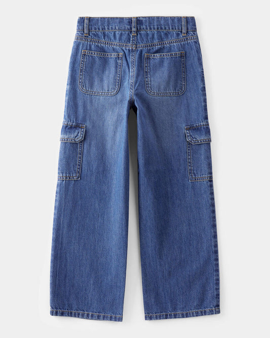 Oshkosh Kid Cargo Denim Jeans - Blue Wash