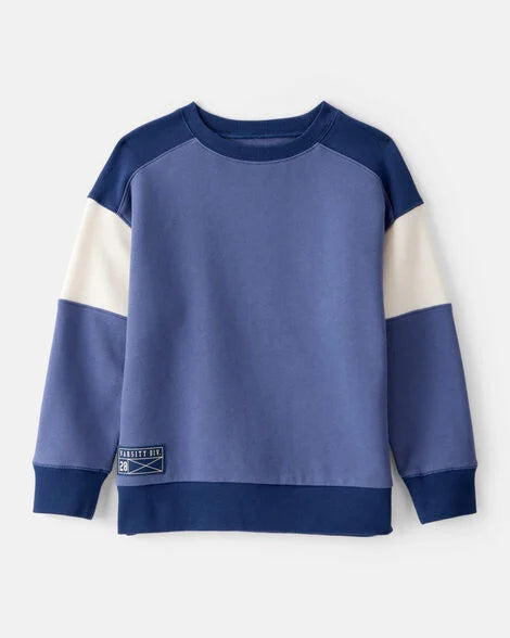 Carter's Boys Color-Block Pullover Sweatshirt - Blue