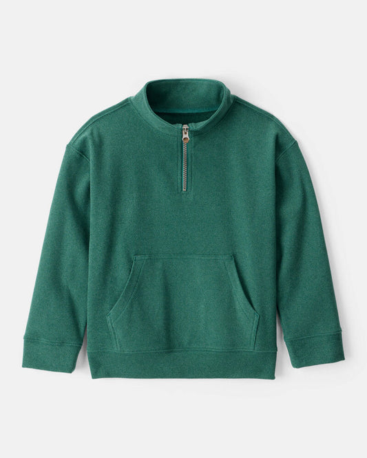 Carter's Boys Long-Sleeve Quarter-Zip Pullover Sweatshirt - Green