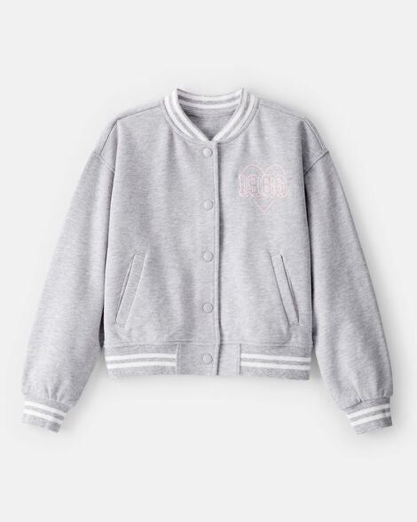 Carter's Kid 1986 Heart Varsity Jacket - Grey
