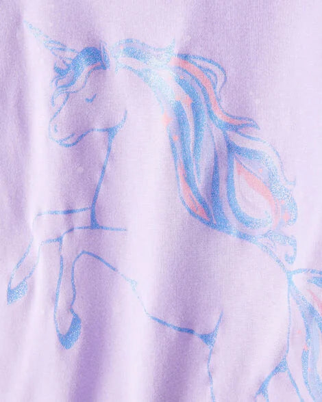 Carter's Baby Girls Unicorn Print 100% Cotton Long-Sleeve 4-Piece Pajamas - Purple