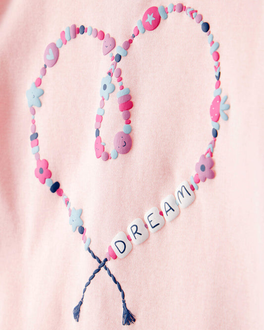 Carter's Girls Heart Print 100% Cotton Long-Sleeve Snug Fit 4-Piece Pyjamas - Navy/Pink