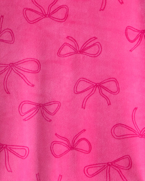 Carter's Girls Bow Print DreamPlush Long-Sleeve Snug Fit 2-Piece Pajamas - Pink