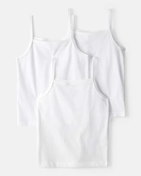 Carter's Girls 3-Pack Cami Tank Undershirts - White