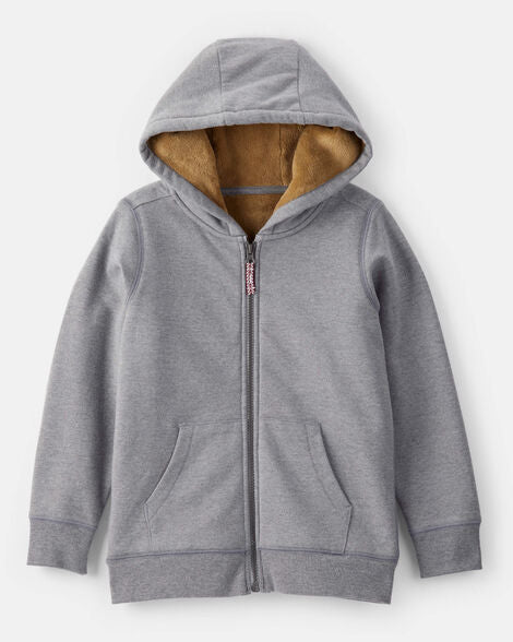 Carter's Boys Long-Sleeve Hooded Zip-Up Jacket - Grey