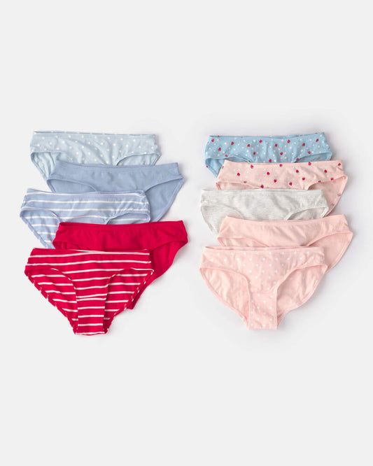 Carter's Girls 10-Pack Strawberry Print Bikini Underwear