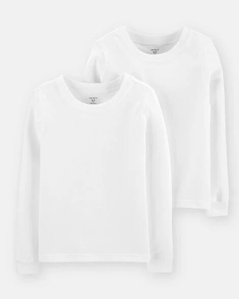 Kid 2-Pack Long-Sleeve Undershirts - White