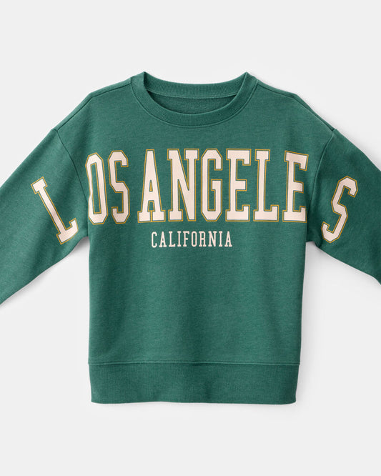 Carter's Boys Los Angeles French Terry Pullover Sweatshirt - Green