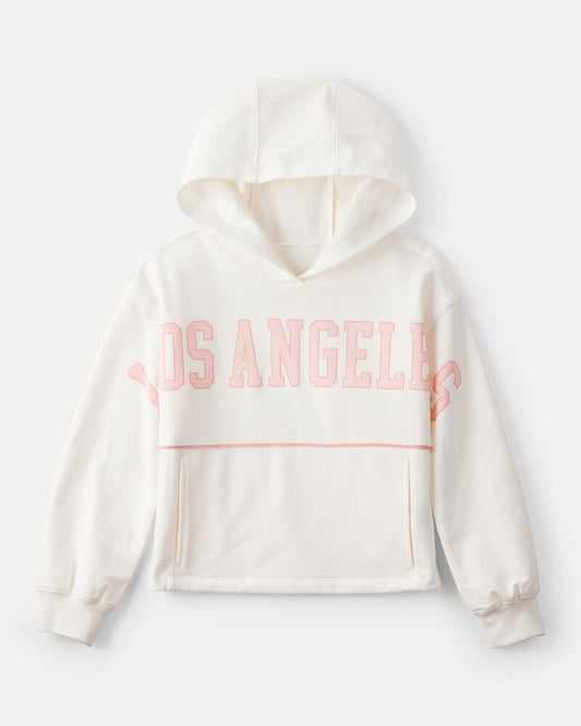 Carter's Girls Los Angeles Cotton Long-Sleeve Hoodie - Cream