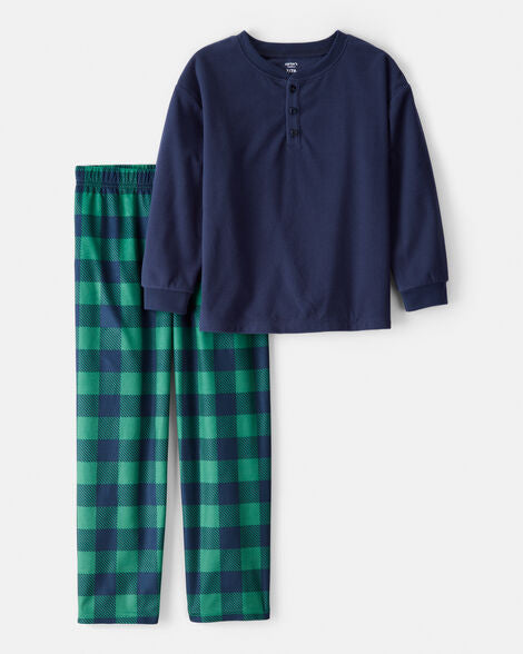 Carter's Boys Plaid Fleece Loose Fit 2-Piece Pajamas