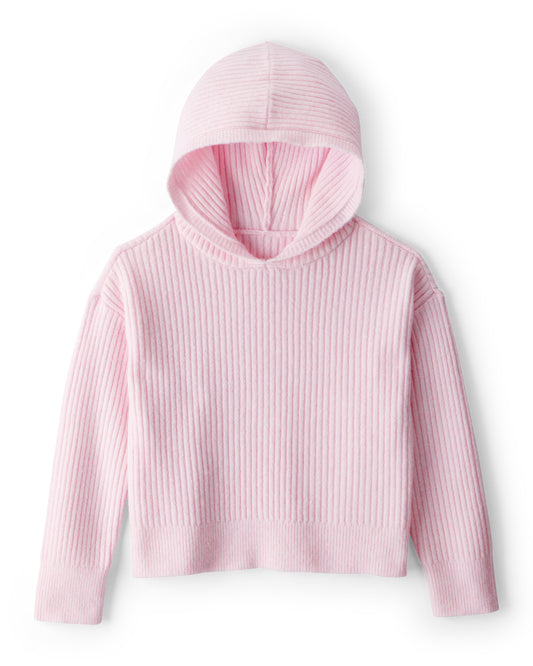 Oshkosh Girls Ribbed Sweater Knit Hoodie & Knit Pants Set - Pink