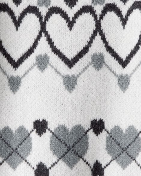 Carter's Girls Heart Sweater - White