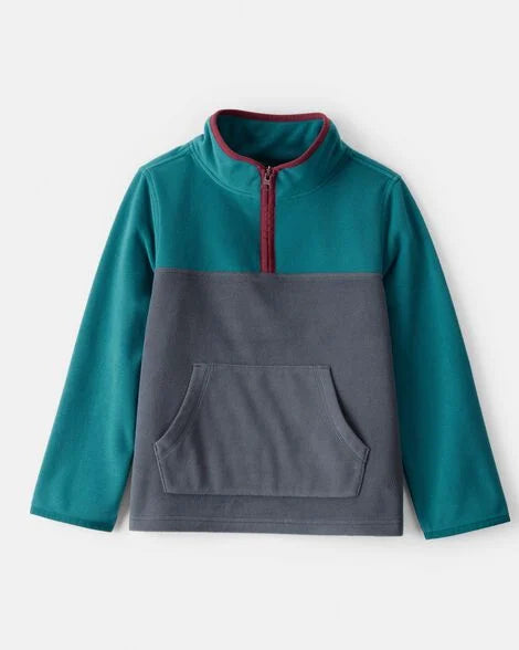 Oshkosh Boys Color Block Microfleece Quarter-Zip Pullover