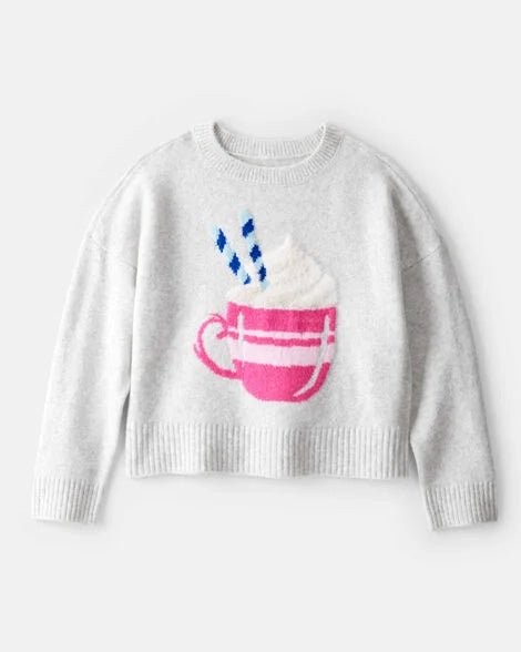 Carter's Girls Hot Chocolate Sweater - Heather Grey