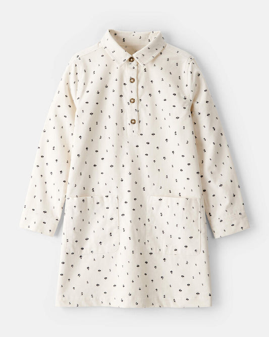 Carter's Girls Floral Corduroy Dress - Ivory