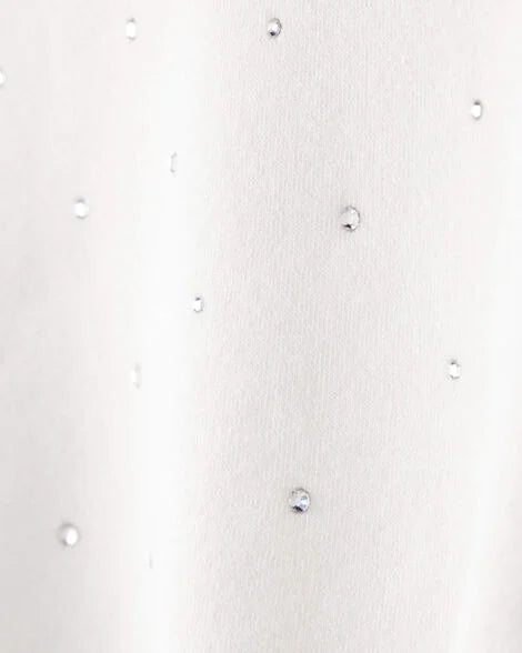 Oshkosh Girls DayDream Fleece Disco Heart Pullover Sweatshirt - Ivory