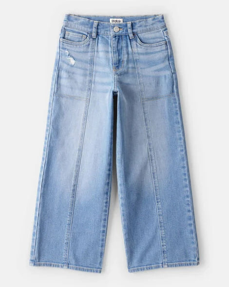 Oshkosh Girls Denim Wide-Leg Jeans - Light Wash