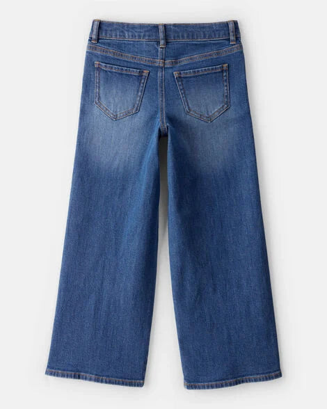 Oshkosh Girls Denim Wide-Leg Jeans - Dark Wash