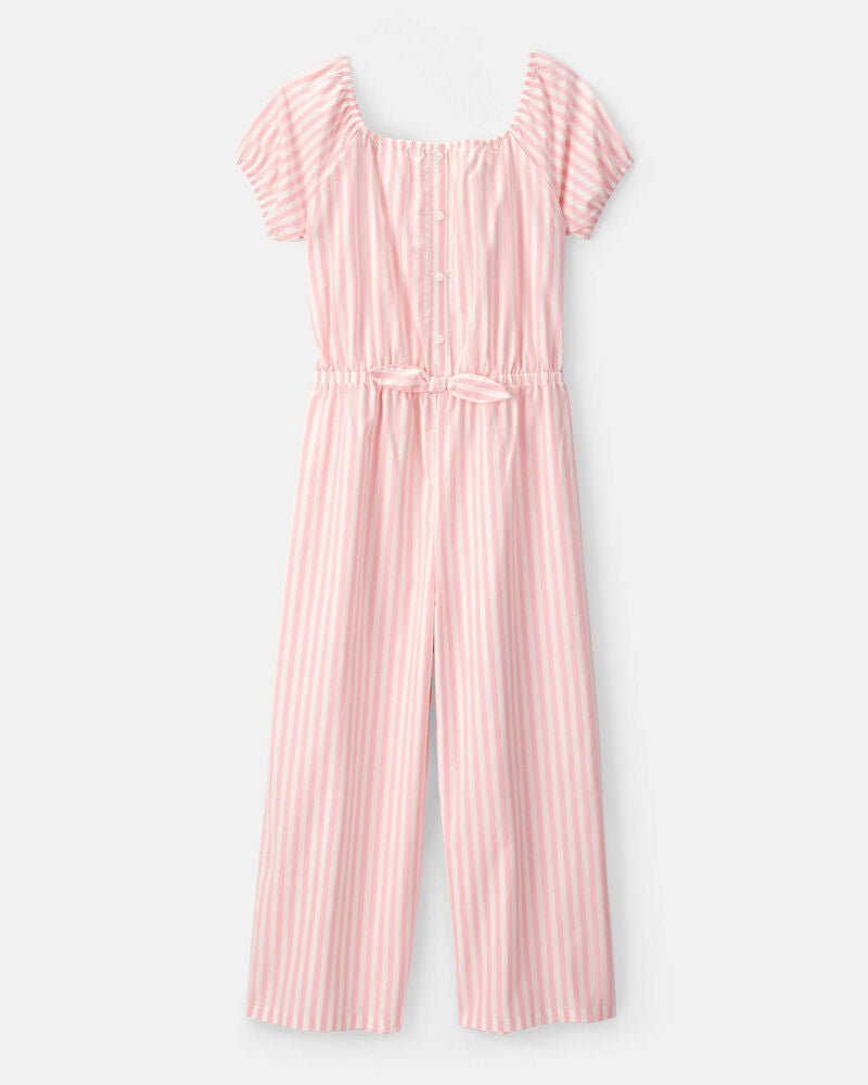 Carter's Girls Striped Jumpsuit - Pink/Ivory
