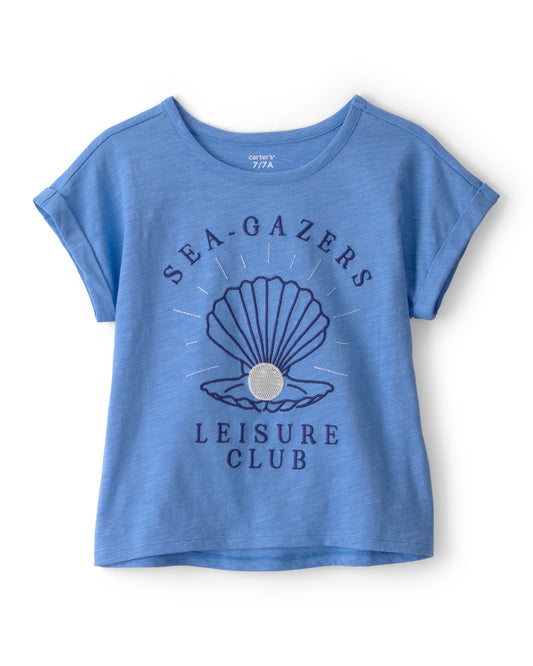 Carter's Girls Seashell Top with Striped Skort