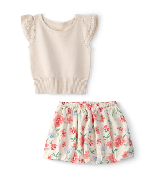 Carter's Girls Sweater Top with  Floral Skirt