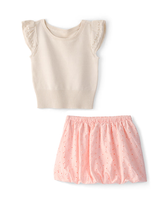 Carter's Girls Sweater Top with Eyelet Skort