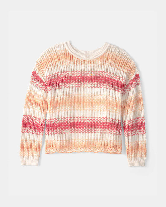 Oshkosh Girls Striped Sweater - Coral
