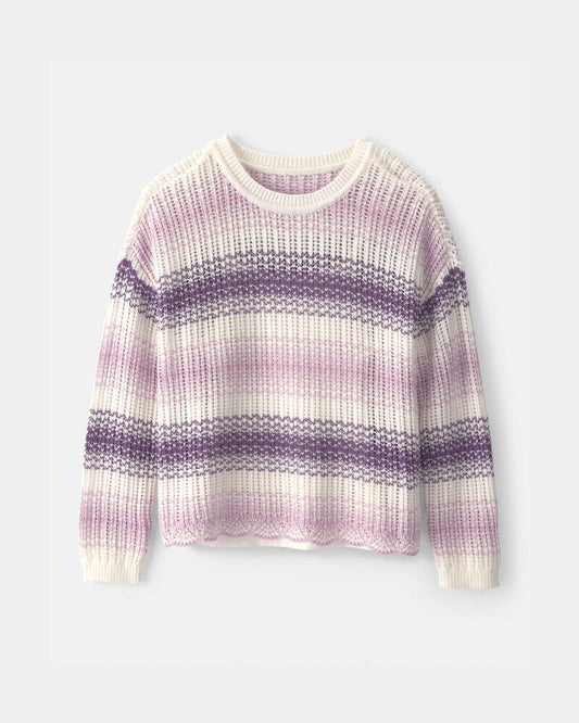 Oshkosh Girls Striped Sweater - Purple