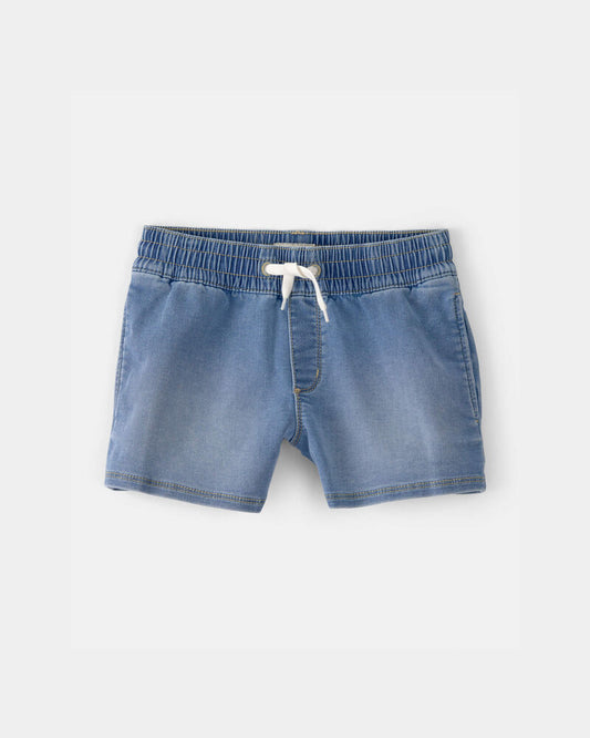 Oshkosh Girls Denim Drawstring Pull-On Shorts - Medium Wash