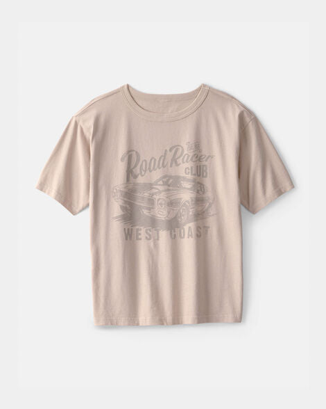 Oshkosh Boys Road Racer Car Graphic Tee - Tan