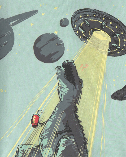 Carter's Boys Dinosaur 100% Cotton Snug Fit 4-Piece Pyjama Set - Green/Grey