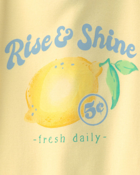 Carter's Girls Lemon 100% Cotton Snug Fit 4-Piece Pyjama Set - Blue/Yellow