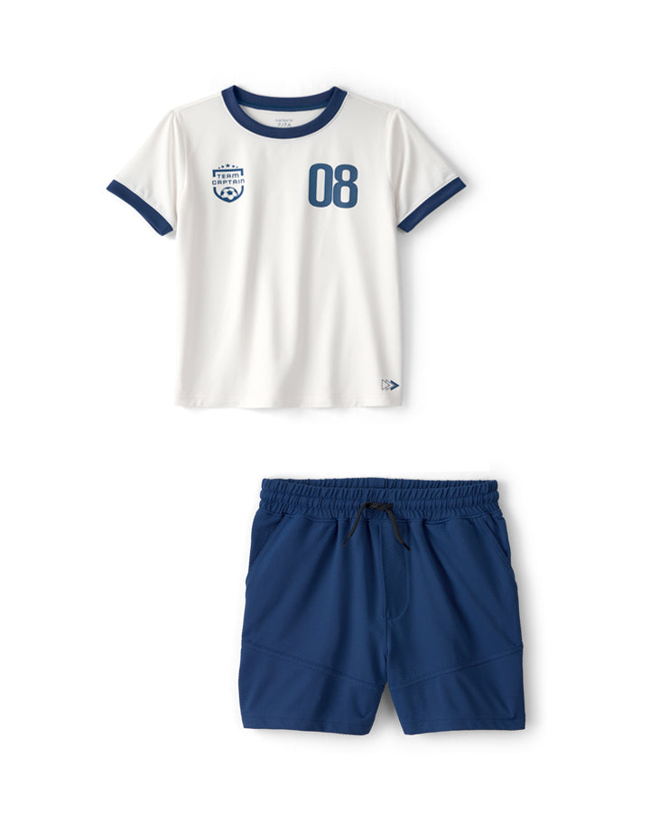 Carter's Boys 'Team Captain' Active Graphic Tee with Mesh Active Shorts