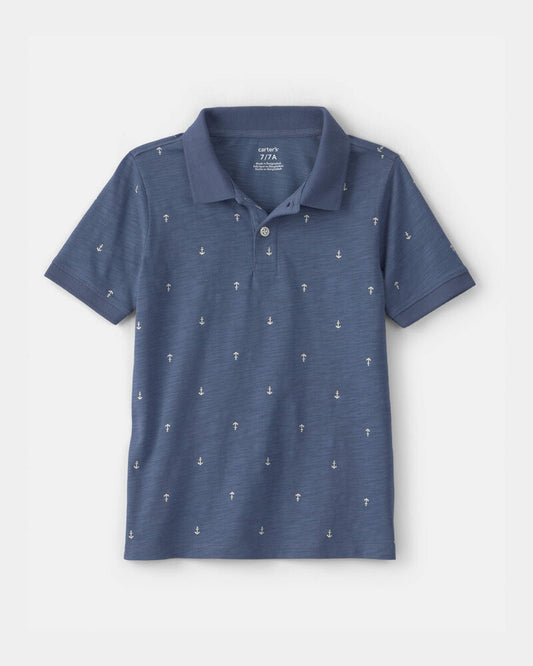 Carter's Boys Anchor Polo Shirt - Blue