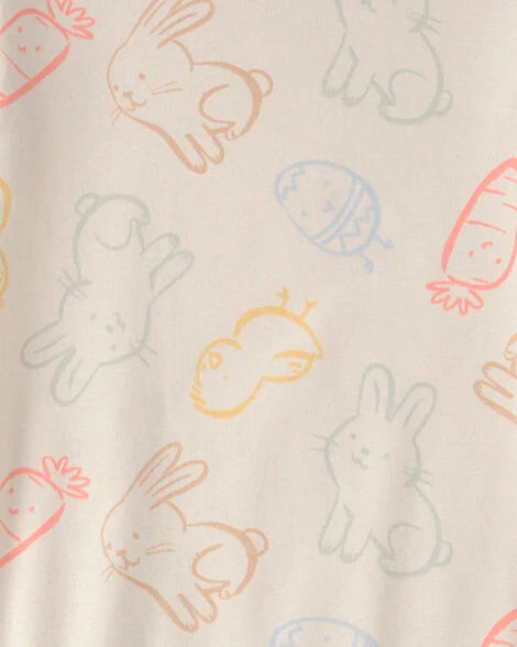 Carter's Kid Easter Bunny 100% Cotton Snug Fit 2-Piece Pajama Set - Cream