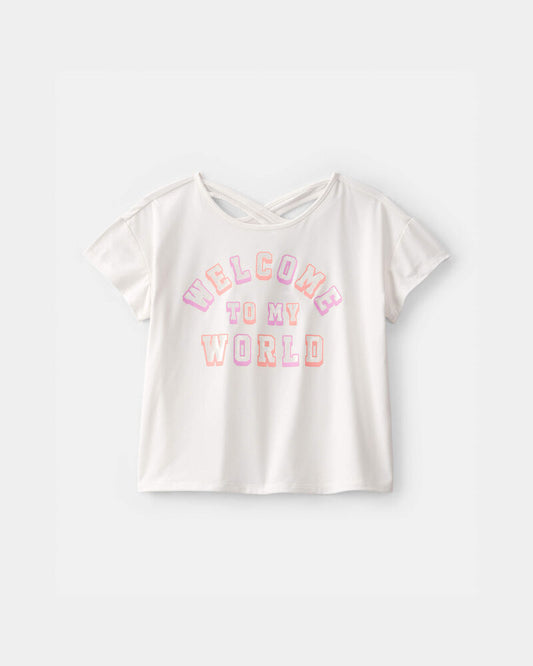 Carter's Girls 'Welcome to My World' Active Top - White