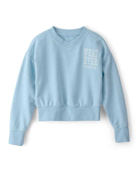 Carter's Girls 'Whatever Forever' French Terry Pullover Sweatshirt with Wide-Leg Pants